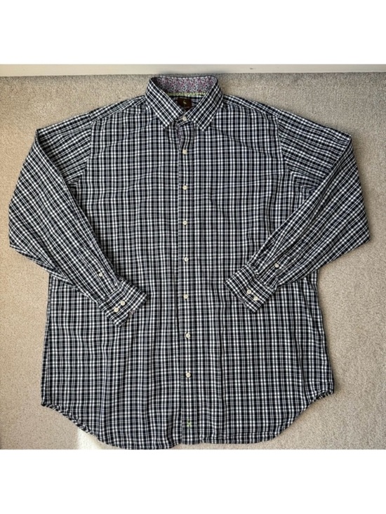 Tailorbyrd Other - Tailorbyrd Long Sleeves Button Up Shirt Black & White Plaid Cotton Size 3XLT